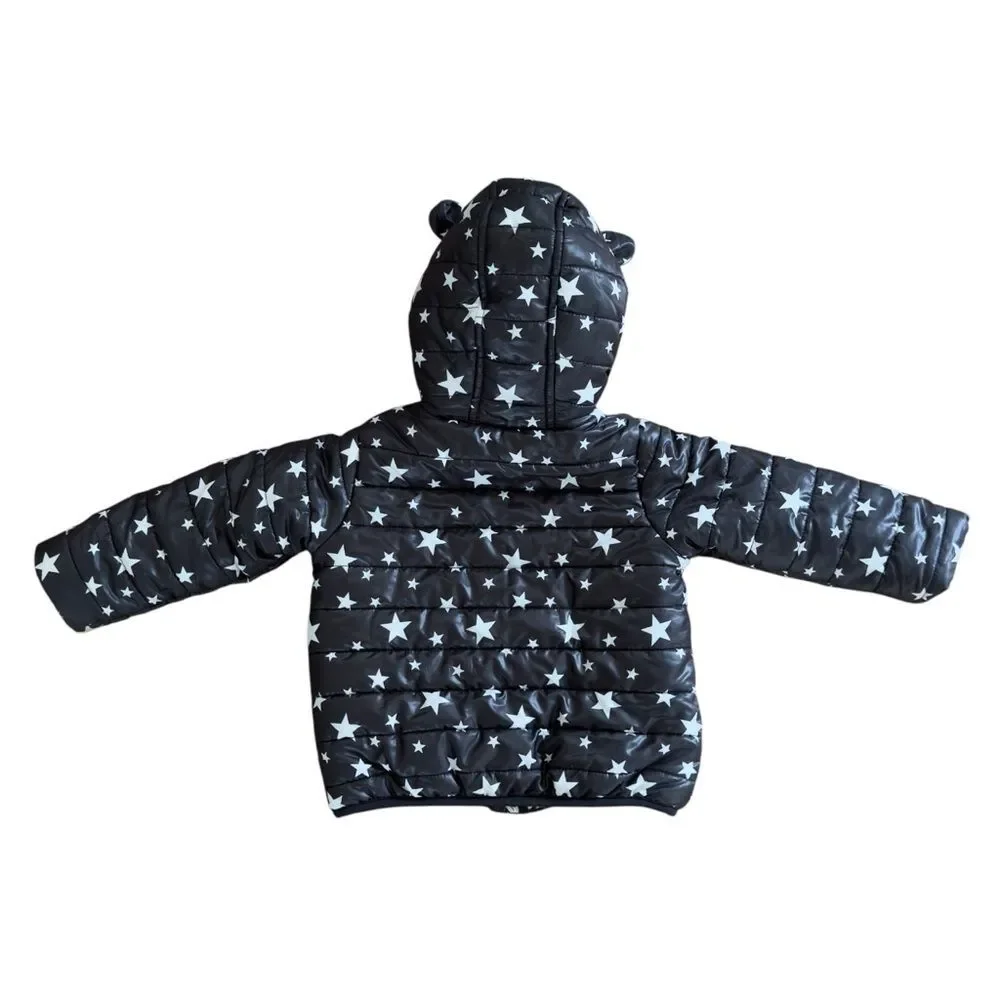 First Impressions Toddler Kids Star Print Winter Puffer Coat. 18 Months.